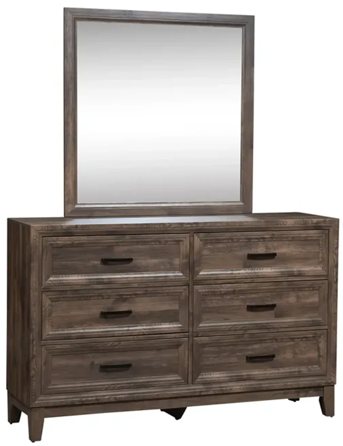 Complete Queen Bedroom Set - Panel Bed, Dresser & Mirror - Ridgecrest