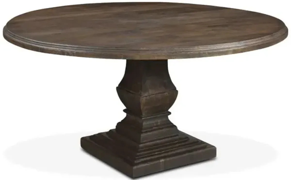 Home Trends Design Nimes 60 Inch Round Dining Table in Weathered Mango