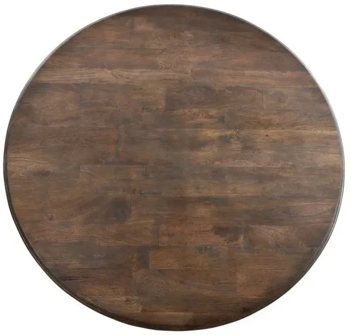 NIMES 60" ROUND WEATHERED MANGO DINING TABLE