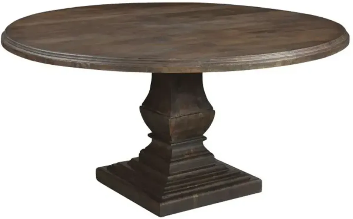 Home Trends Design Nimes 60 Inch Round Dining Table in Weathered Mango