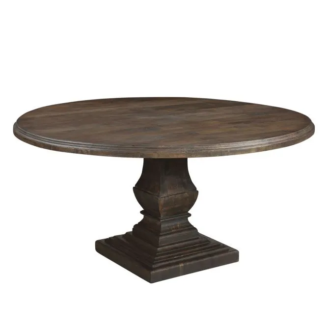 NIMES 60" ROUND WEATHERED MANGO DINING TABLE