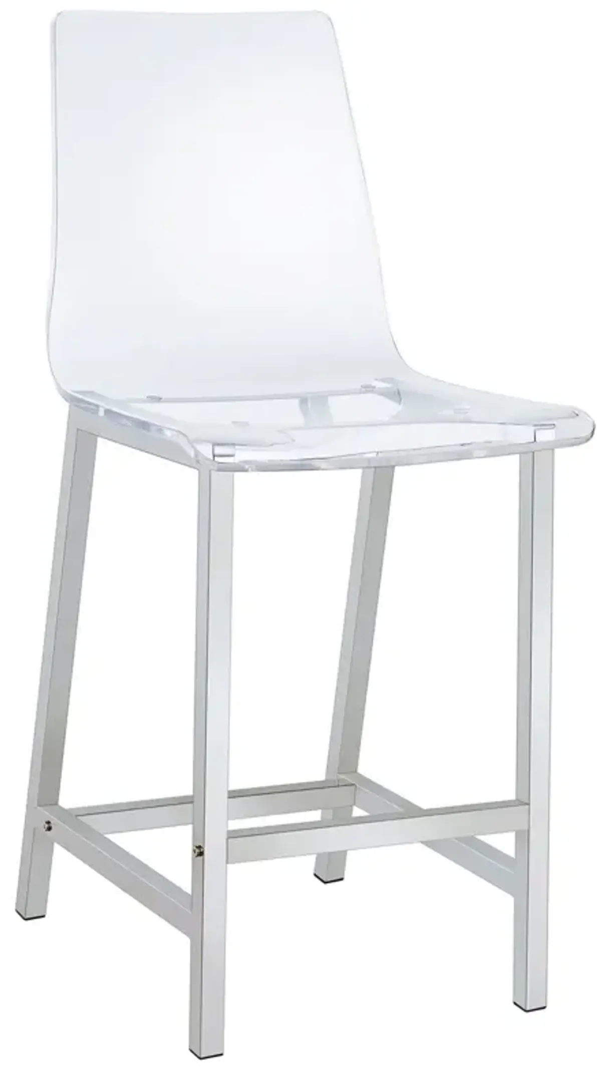 Juelia Clear Acrylic Counter Chair Chrome