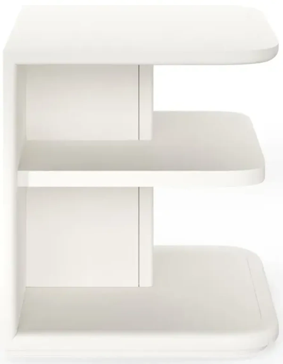 Casa Inspirata Cannello End Table in Lino Bianco White