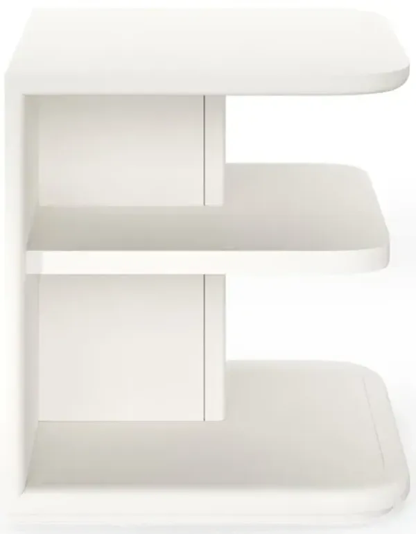 Casa Inspirata Cannello End Table in Lino Bianco White