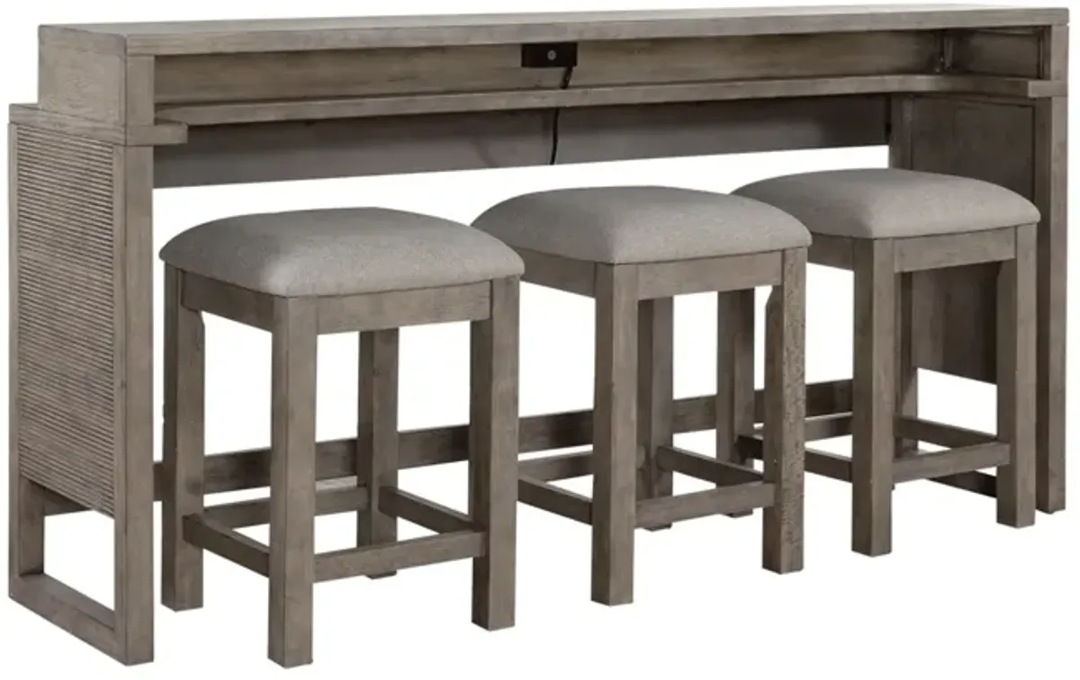 Liberty Furniture Bartlett Field 4-Piece Dusty Taupe Bar Table & Stool Set