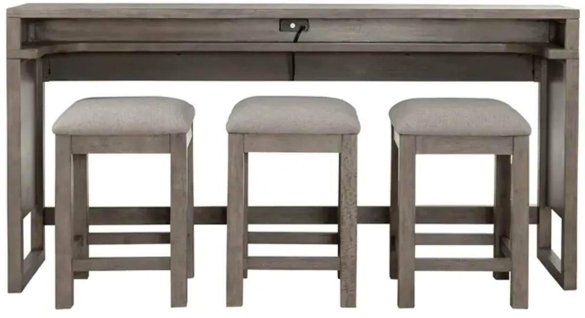 Liberty Furniture Bartlett Field 4-Piece Dusty Taupe Bar Table & Stool Set