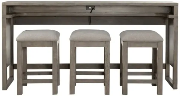 Liberty Furniture Bartlett Field 4-Piece Dusty Taupe Bar Table & Stool Set