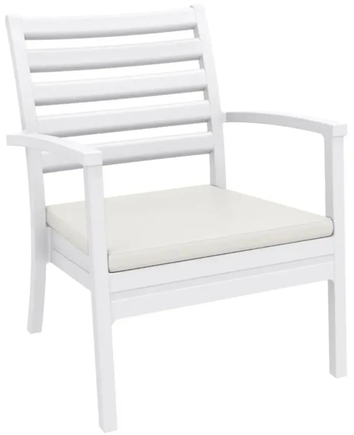 ARTEMIS XL CLUB SEATING SET 7-PC WHITE WITH SUNBRELLA NATURAL CUSHIONS