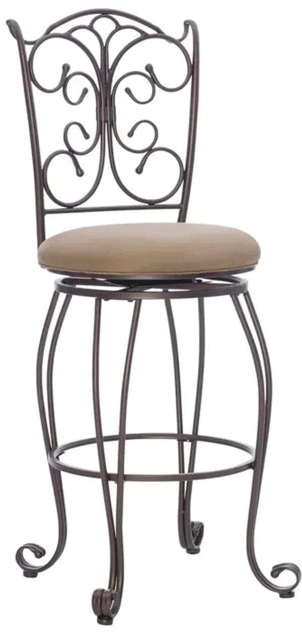 Linon 30 Inch Gathered Back Bar Stool