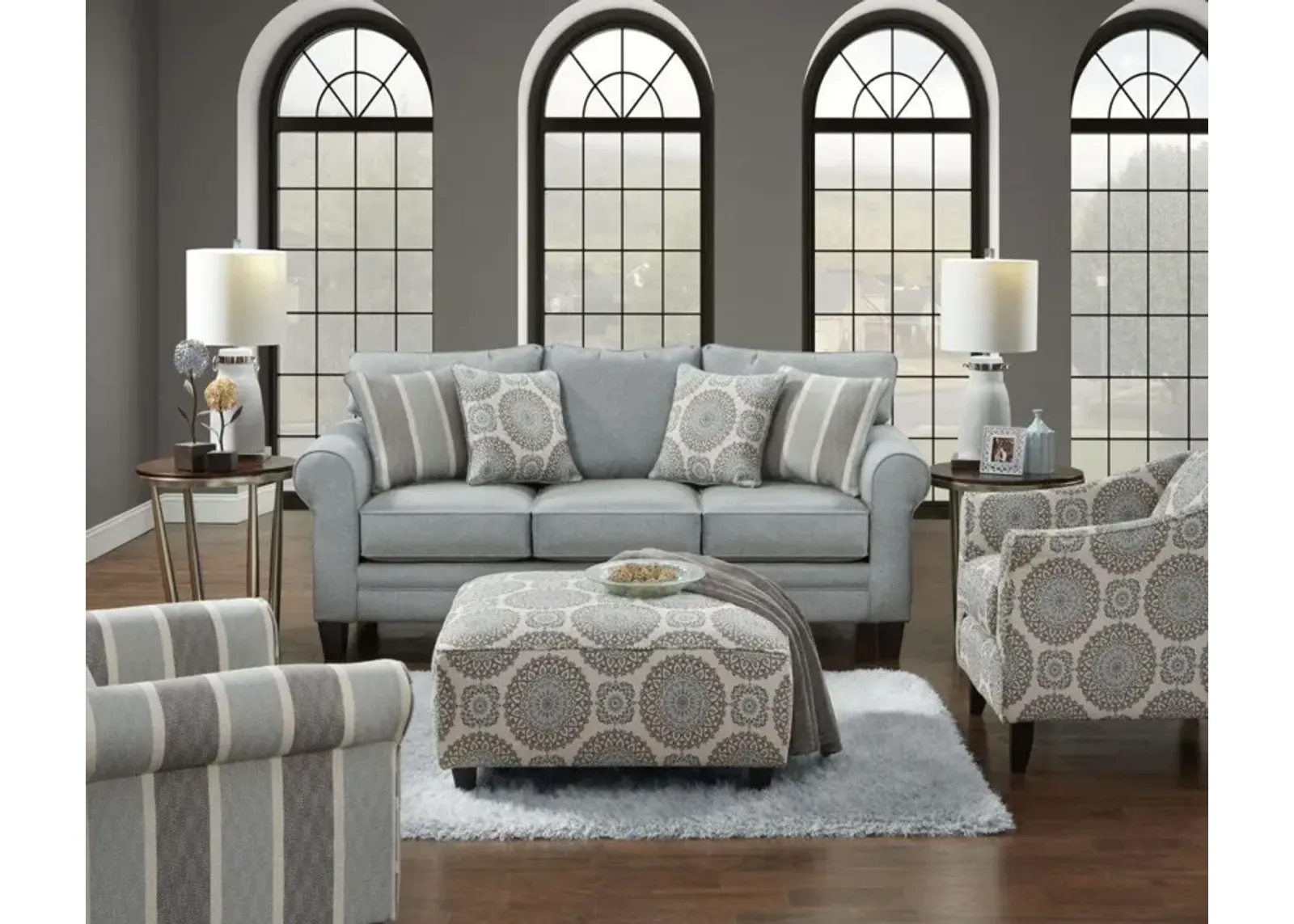 Fusion Grande Mist Brianne Twilight Ottoman