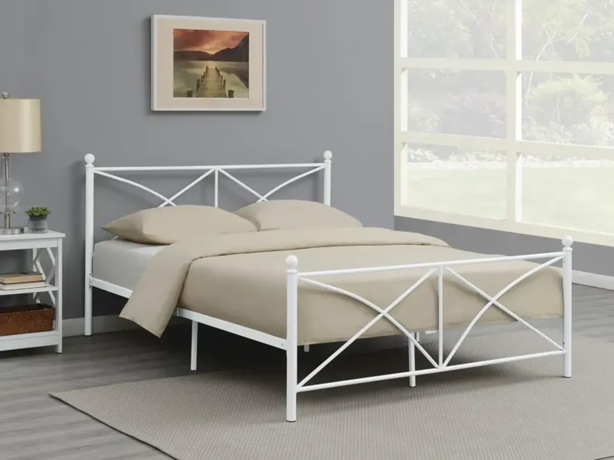 Coaster Hart Metal Full Open Frame Bed White