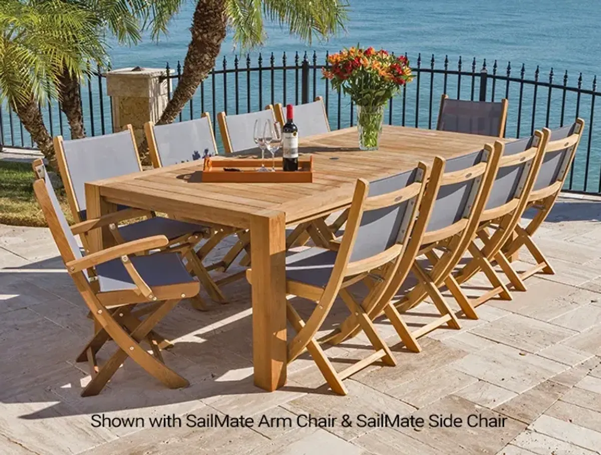 Royal Teak 96 Inch Large Outdoor Stationary Comfort Dining Table