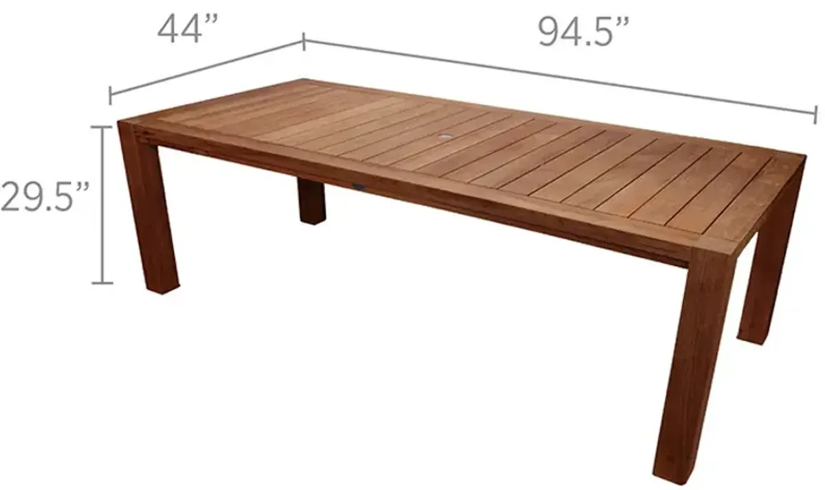 Royal Teak 96 Inch Large Outdoor Stationary Comfort Dining Table