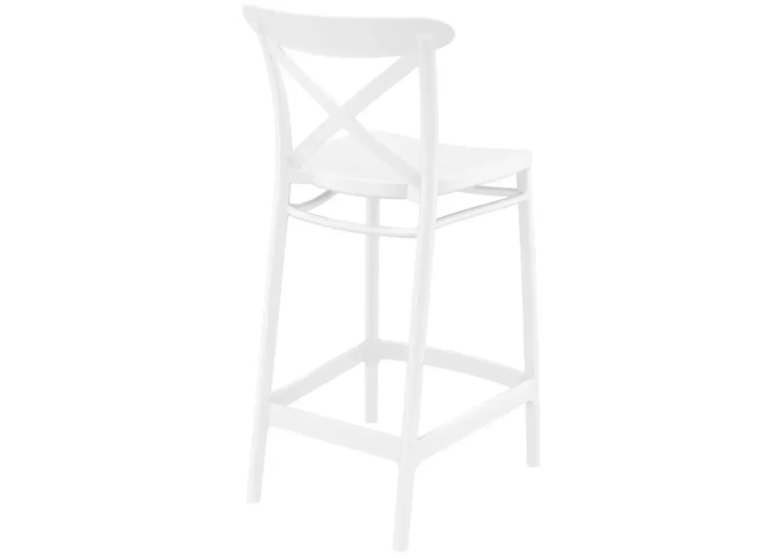 Cross Counter Stool White