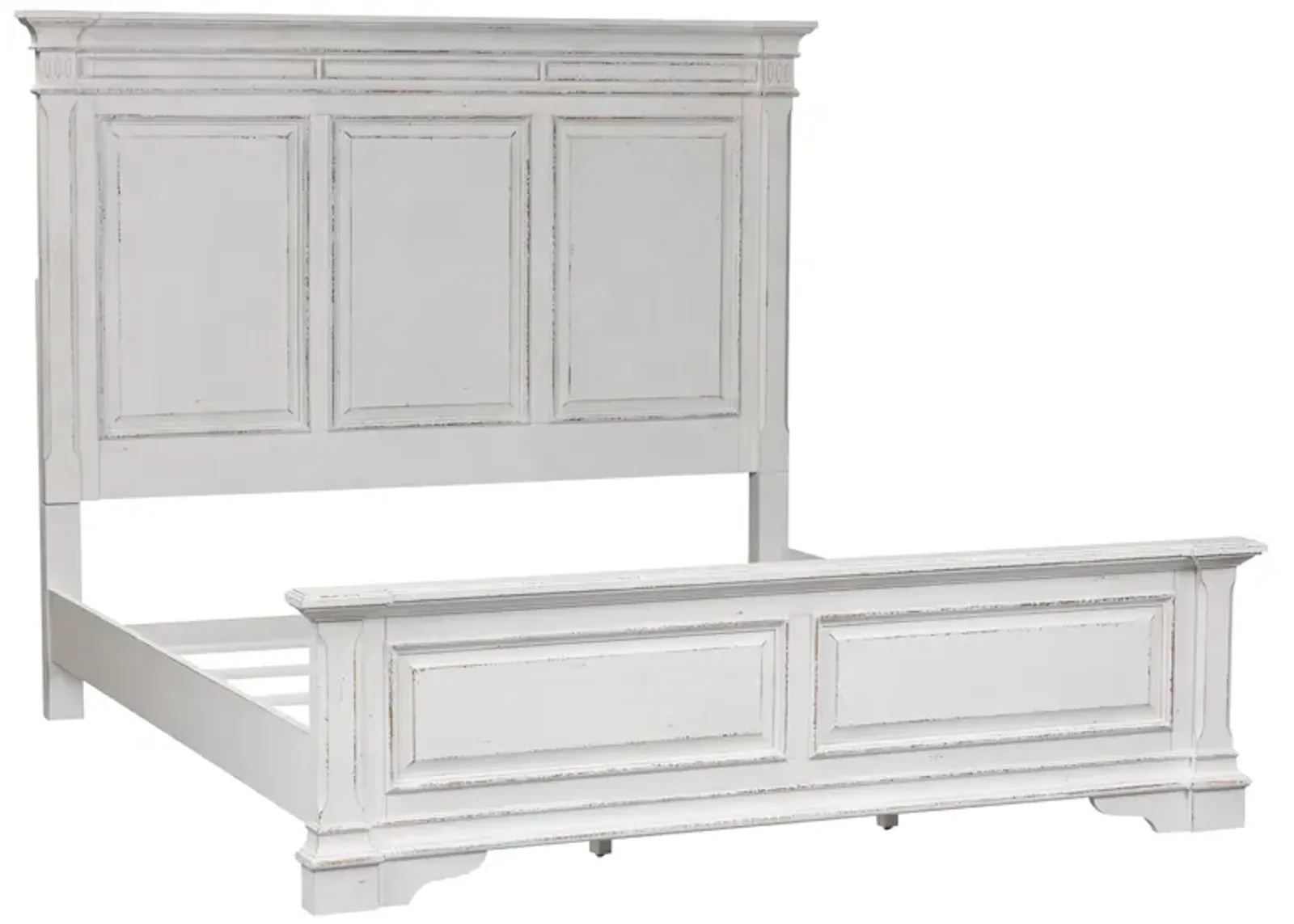 Liberty Furniture Abbey Park Antique White California King Panel Bed