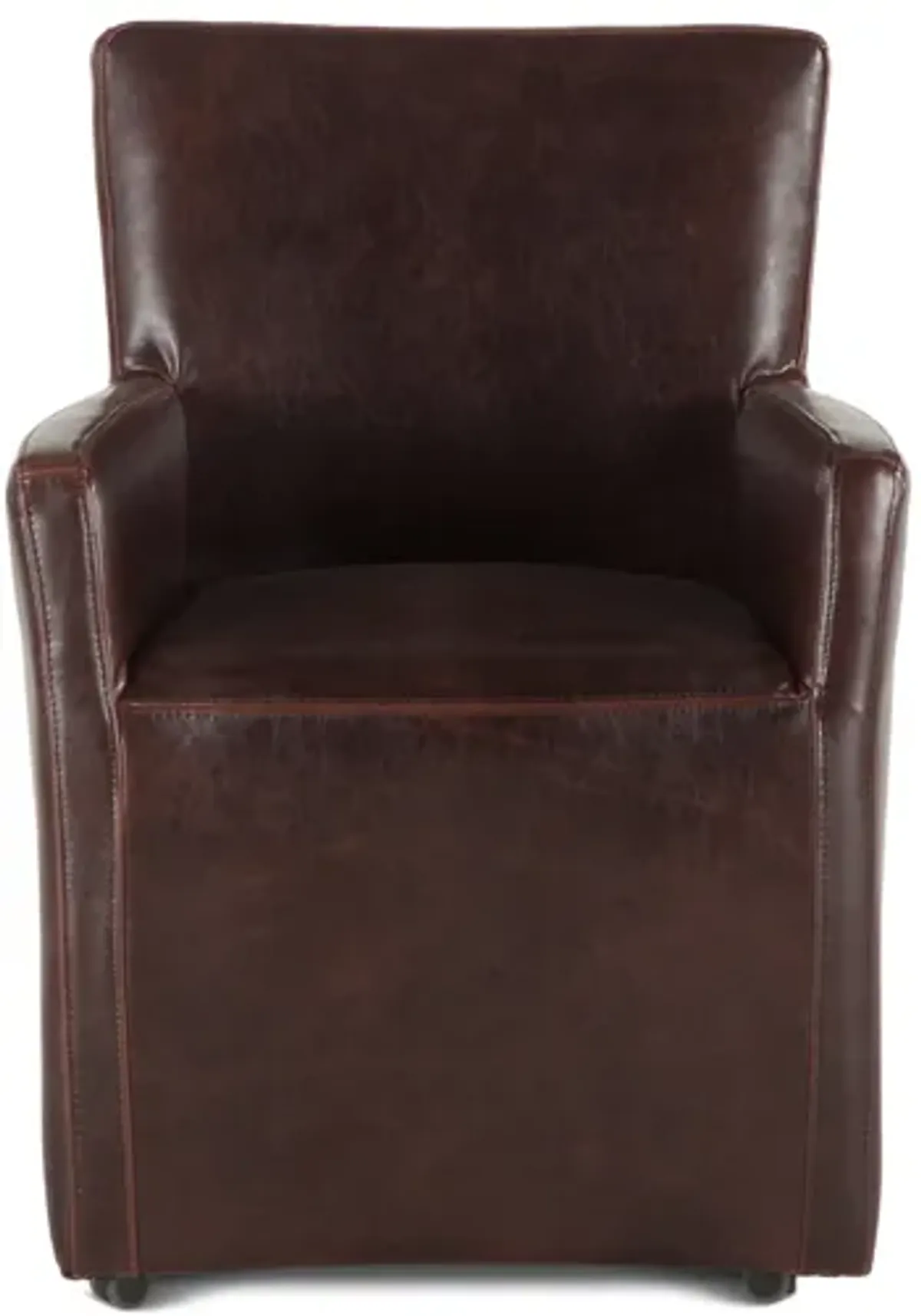 Home Trends Design Grosvenor Brown Leather Wheeled Armchair