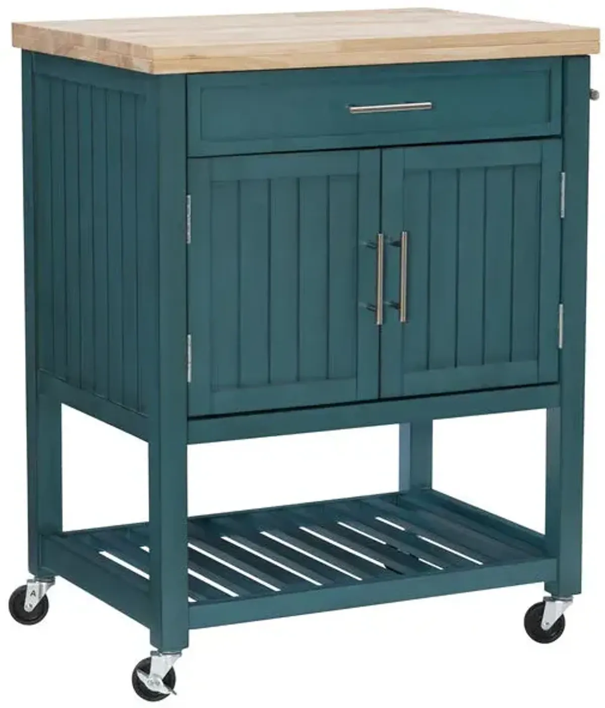 Powell Conrad Teal Kitchen Cart