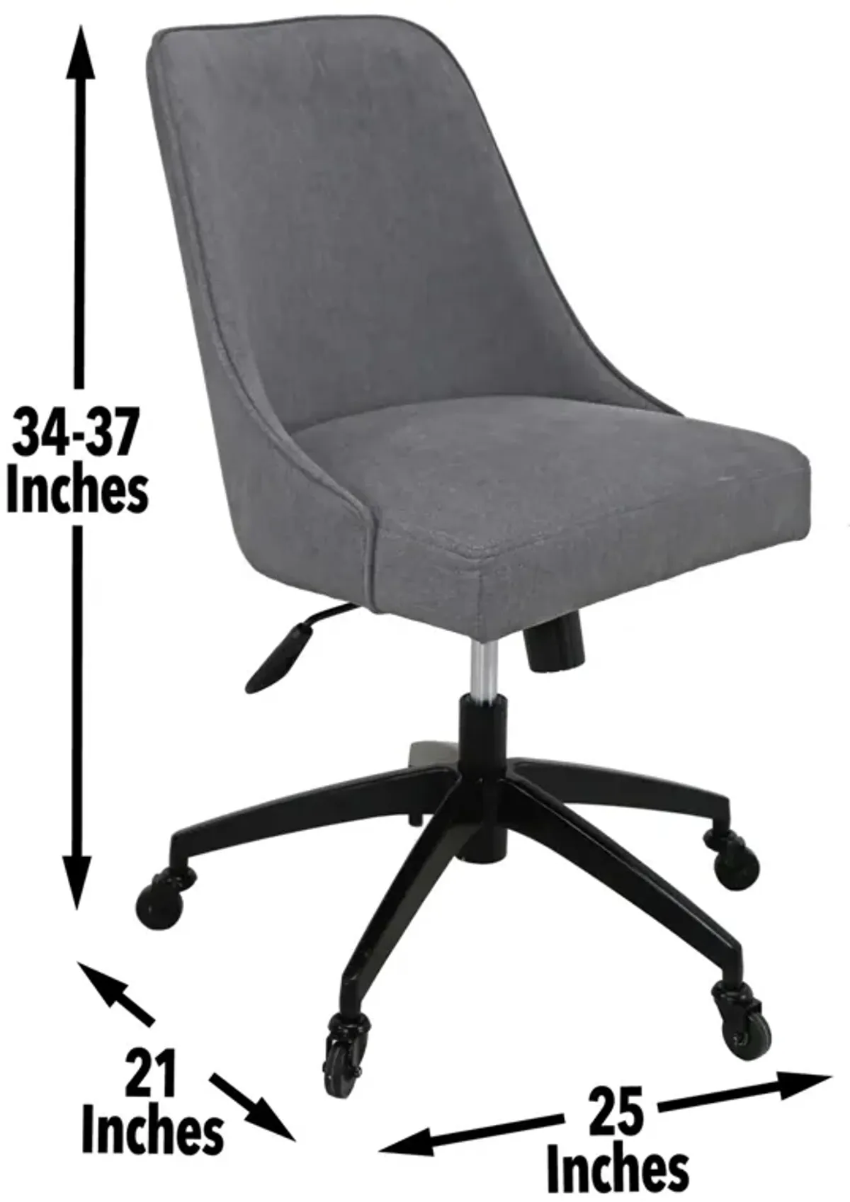 Steve Silver Kinsley Gray Tweed Upholstered Home Office Desk Chair