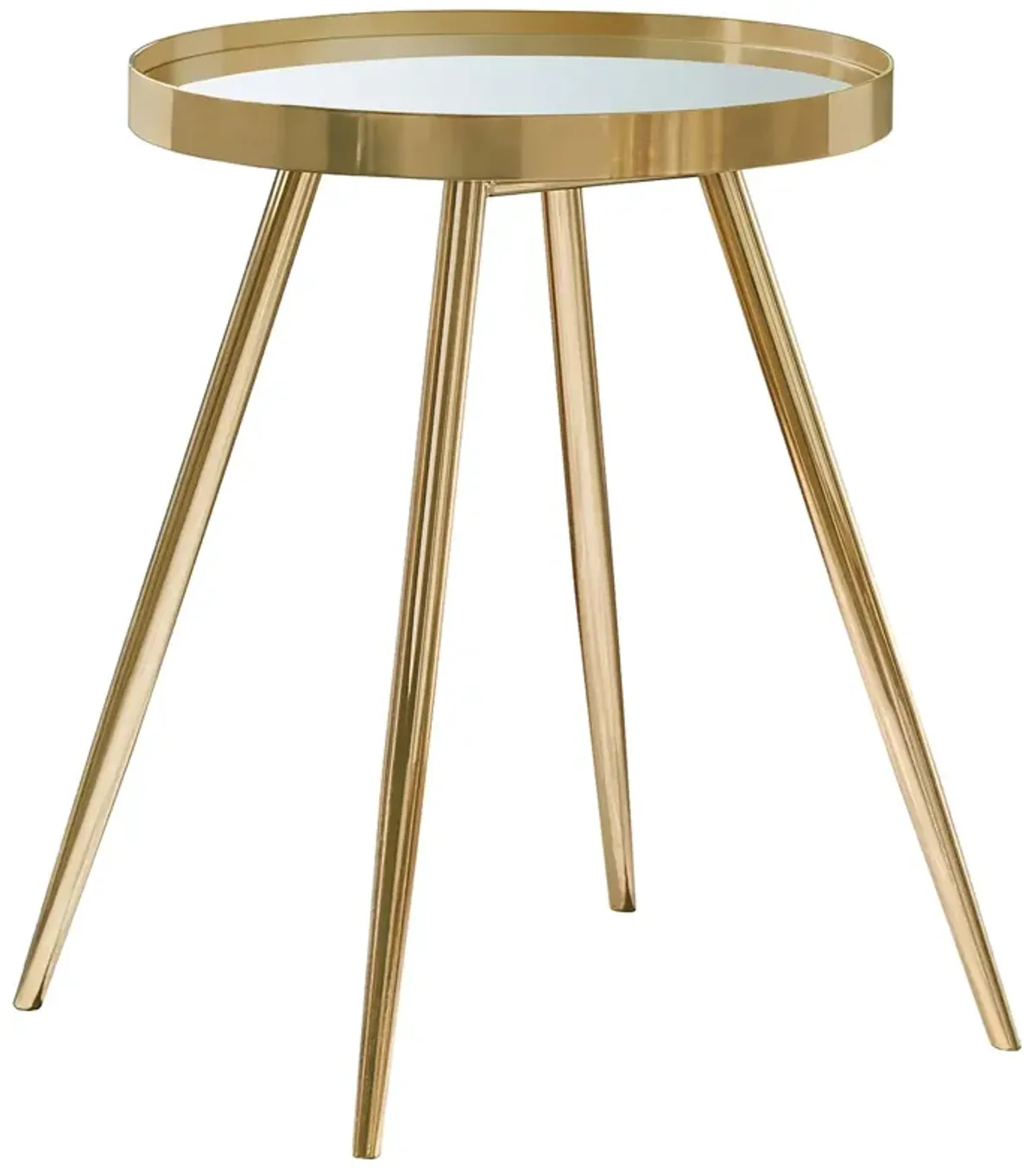 Coaster Kaelyn Round Mirror Top End Table Gold