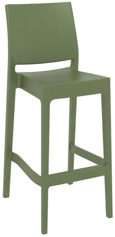 MAYA RESIN BAR STOOL OLIVE GREEN