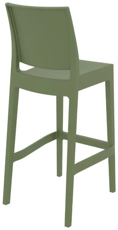 MAYA RESIN BAR STOOL OLIVE GREEN