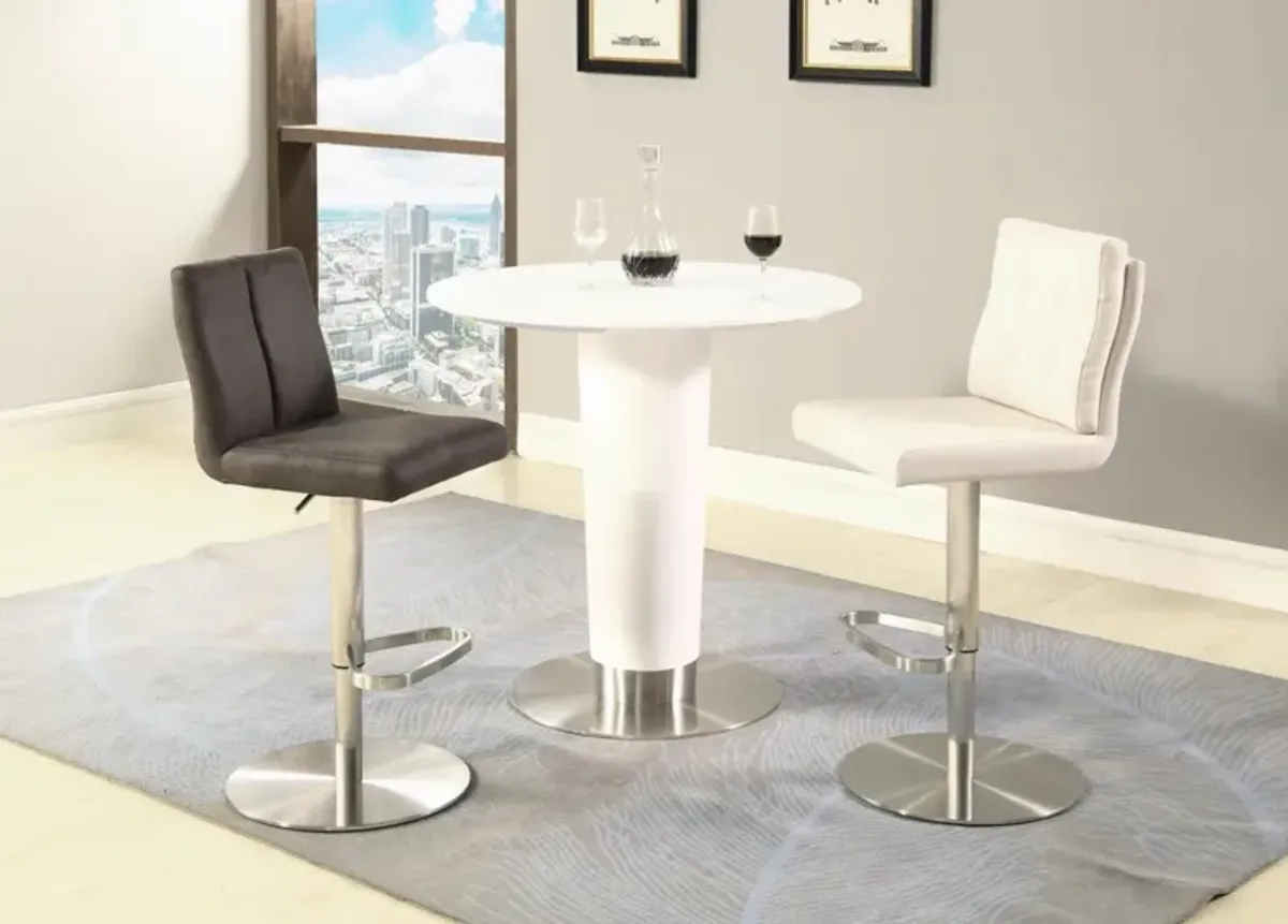 Chintaly Agnes White Contemporary Round White Counter-Height Table