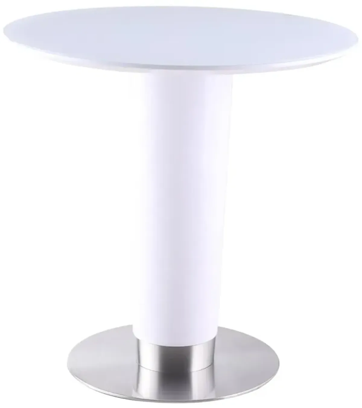 Chintaly Agnes White Contemporary Round White Counter-Height Table