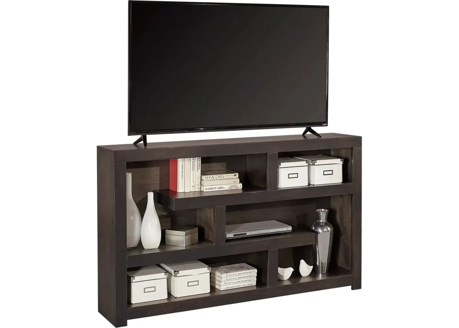 Aspenhome Avery Loft Ghost Black 60 Inch Open Display TV Stand Console