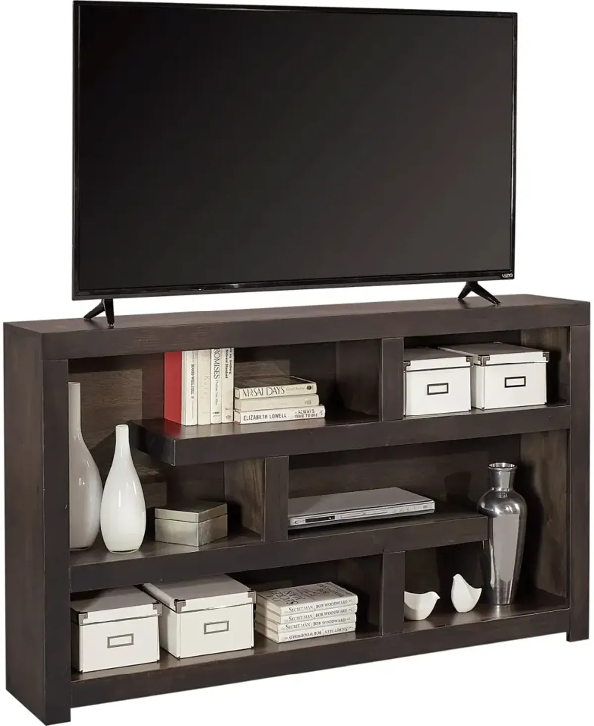 Aspenhome Avery Loft Ghost Black 60 Inch Open Display TV Stand Console