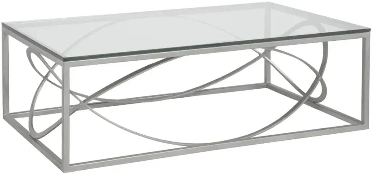 Artistica Home by Lexington Metal Designs Ellipse 54 Inch Rectangular Metal Cocktail Table Silver/Gold