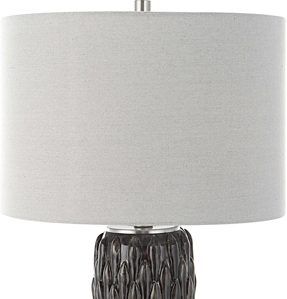 NETTLE MUSHROOM GRAY TEXTURED TABLE LAMP