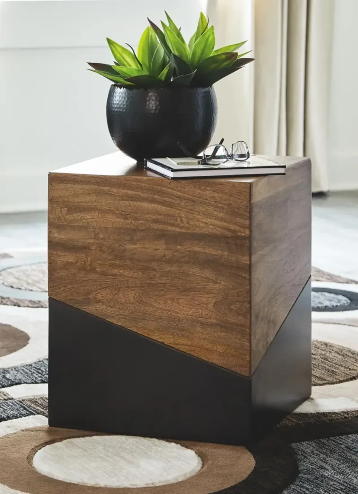 Ashley Trailbend Brown/Gunmetal Accent Table