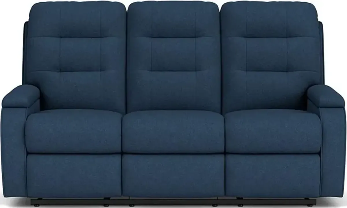 Flexsteel Kerrie Blue Lapis Reclining Sofa