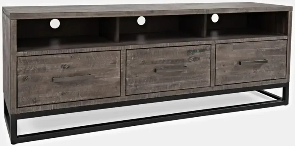Jofran East Hampton 70 Inch Distressed Grey Media Entertainment TV Stand