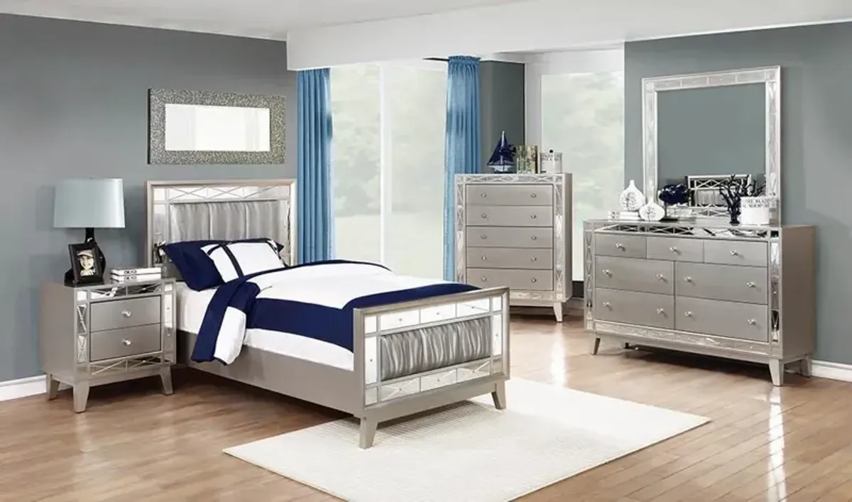 Coaster Leighton Wood Twin Panel Bed Metallic Mercury