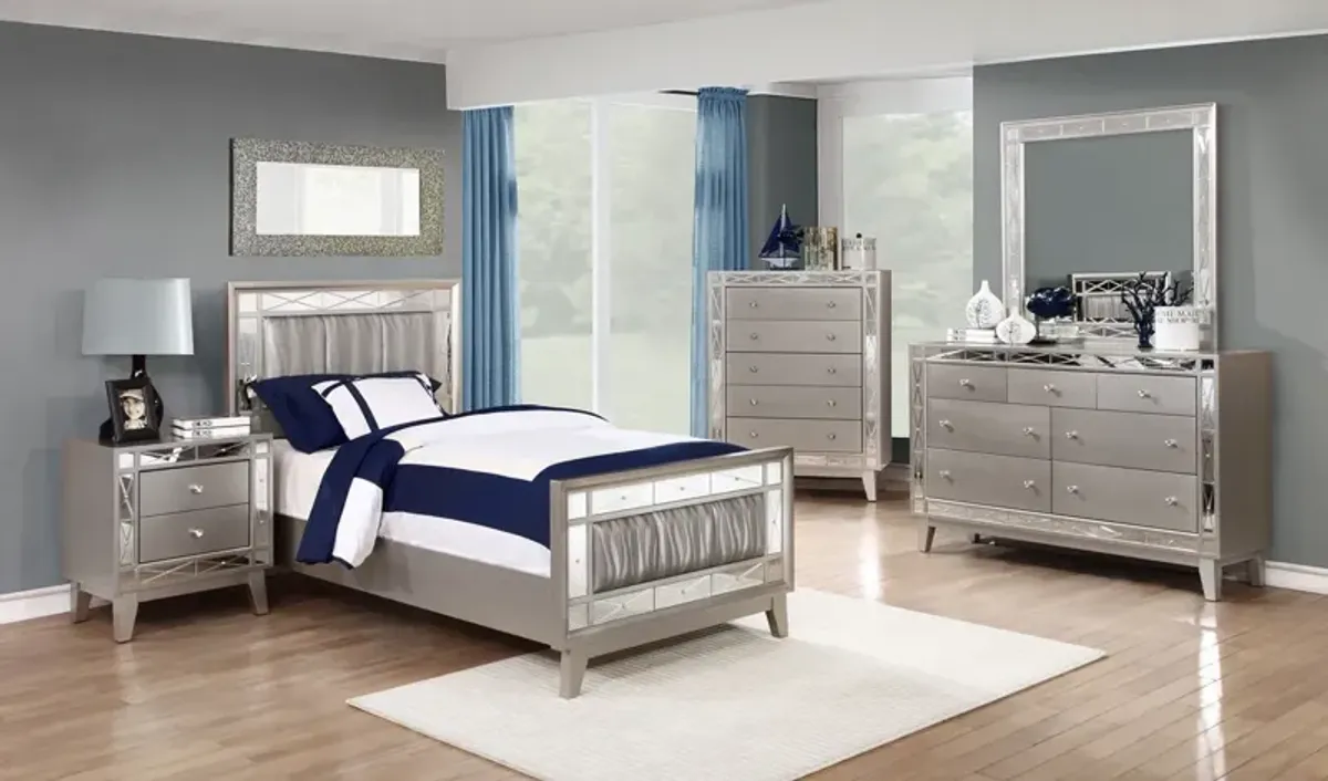 Coaster Leighton Wood Twin Panel Bed Metallic Mercury