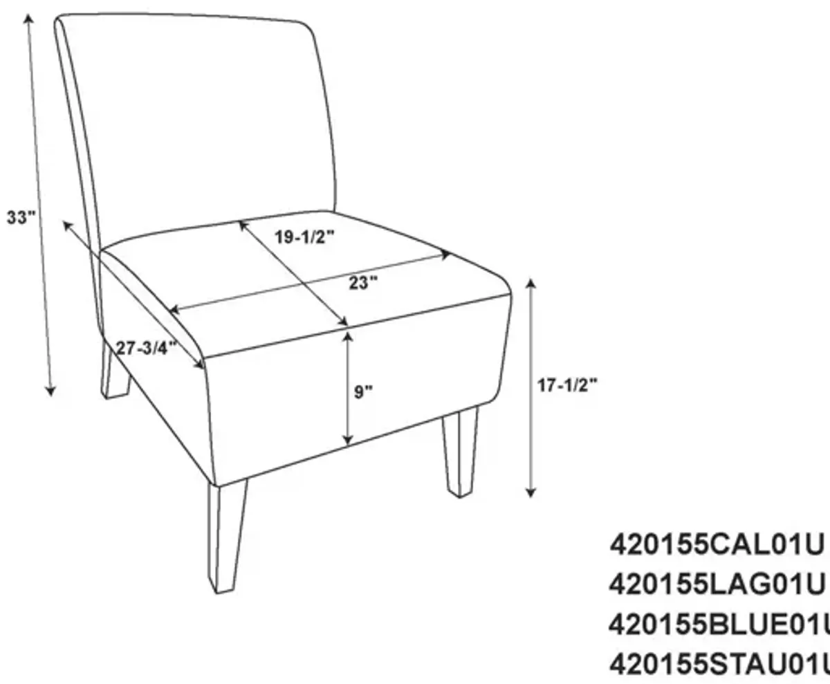 Linon Julie Curved Back Slipper Armless Chair