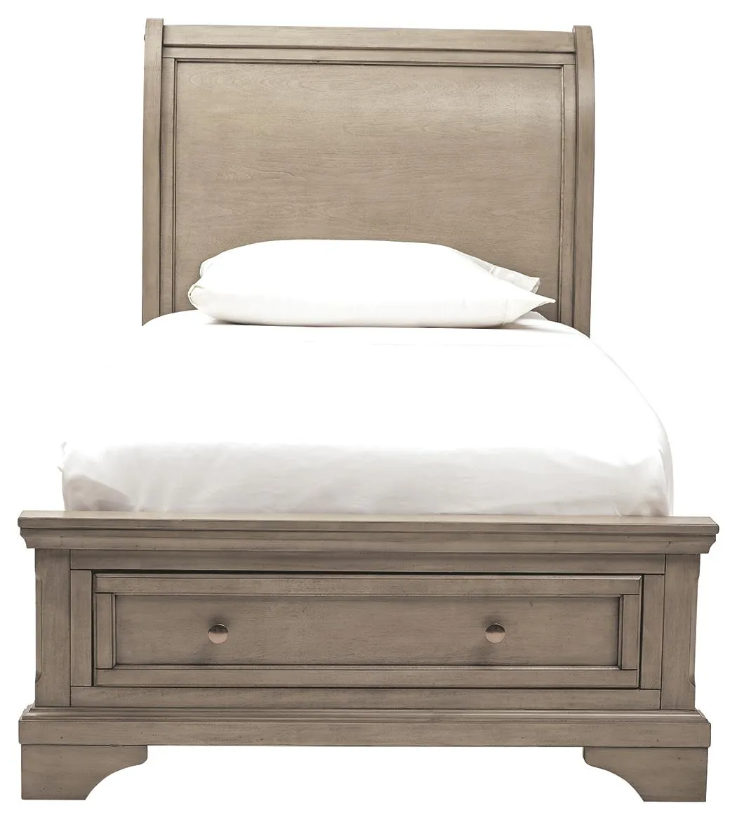 LETTNER TWIN SLEIGH BED LIGHT GRAY SIGNATURE DESIGN