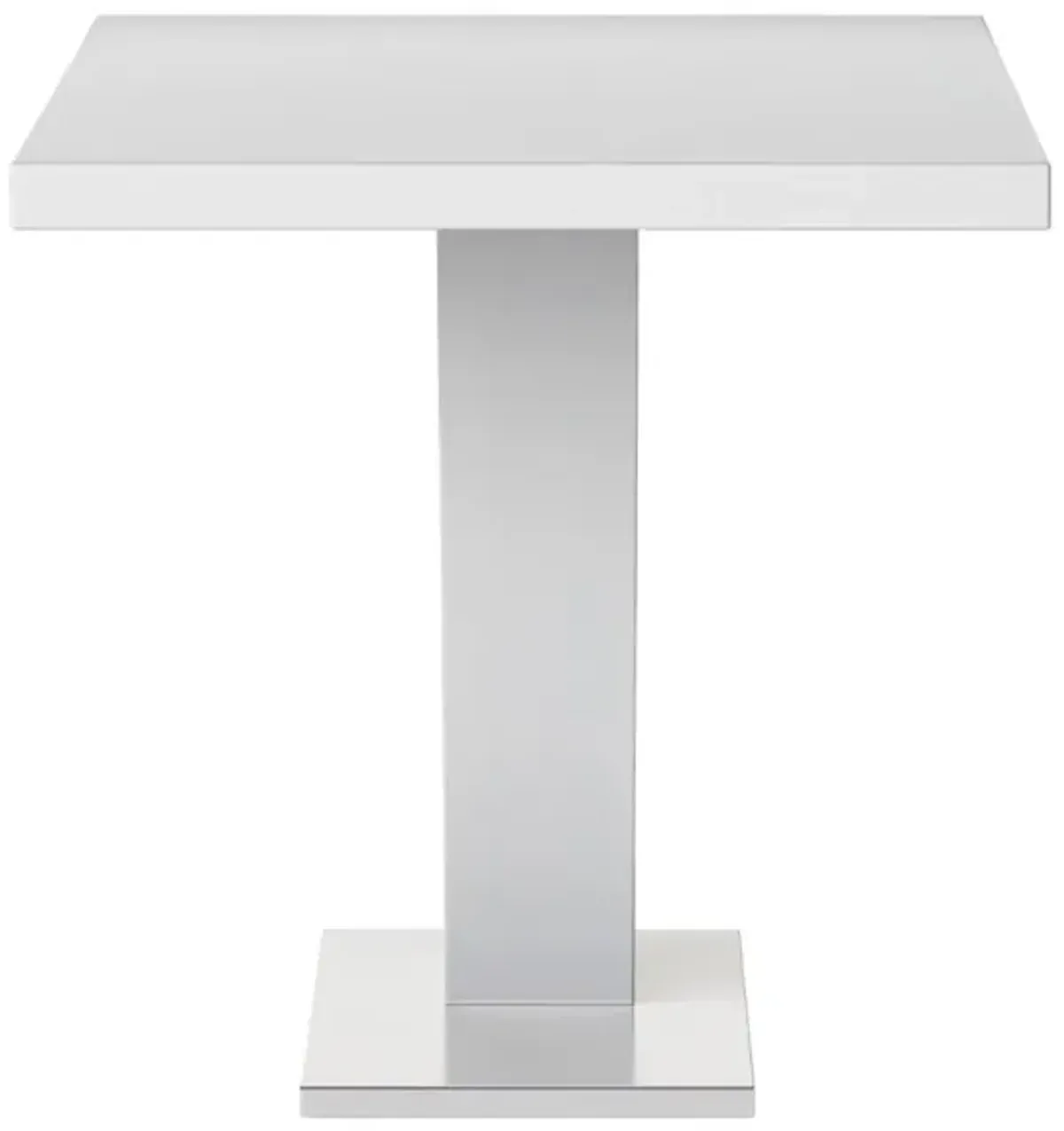 Chintaly Linden Contemporary Dining Table with White Gloss Top & Y-Shaped Pedestal