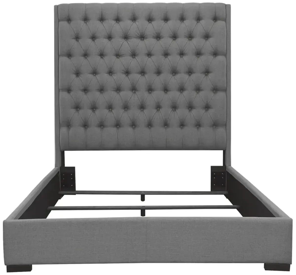 Coaster Camille Upholstered California King Panel Bed Grey