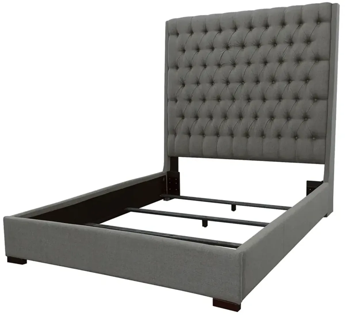 Coaster Camille Upholstered California King Panel Bed Grey