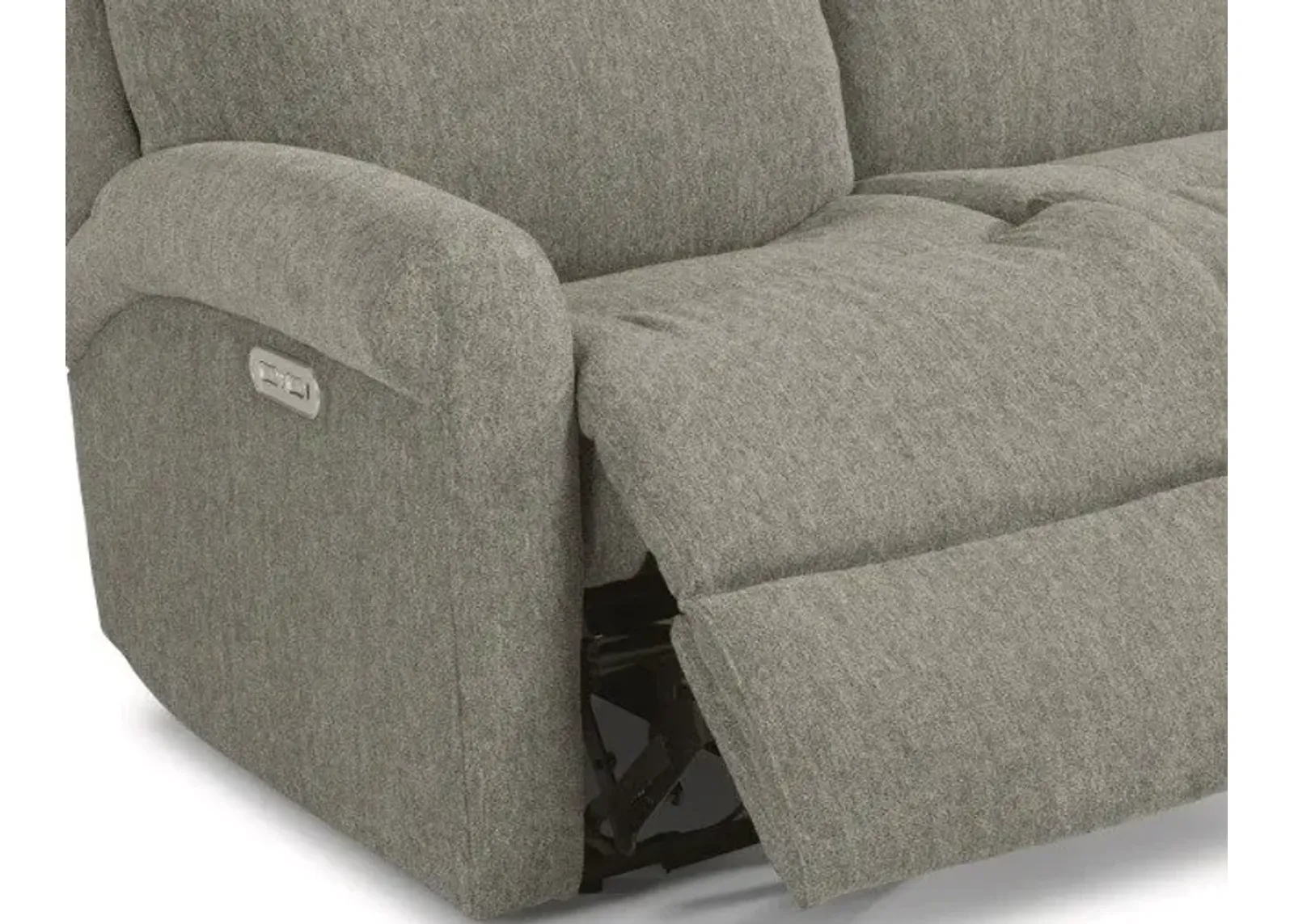 Flexsteel Davis Dove Power Reclining Sofa with Power Headrests