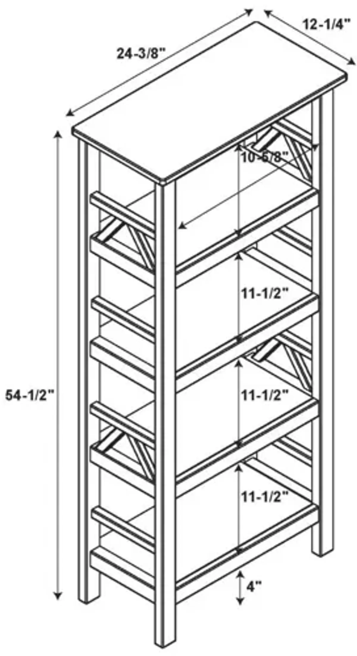 Titan Antique Tobacco Bookcase