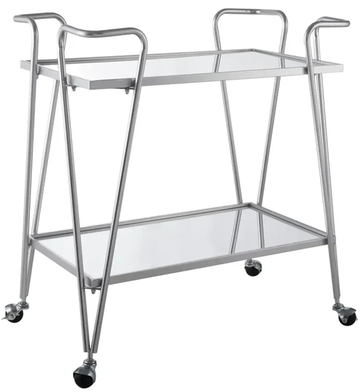 Linon Mid-Century Bar Cart Silver