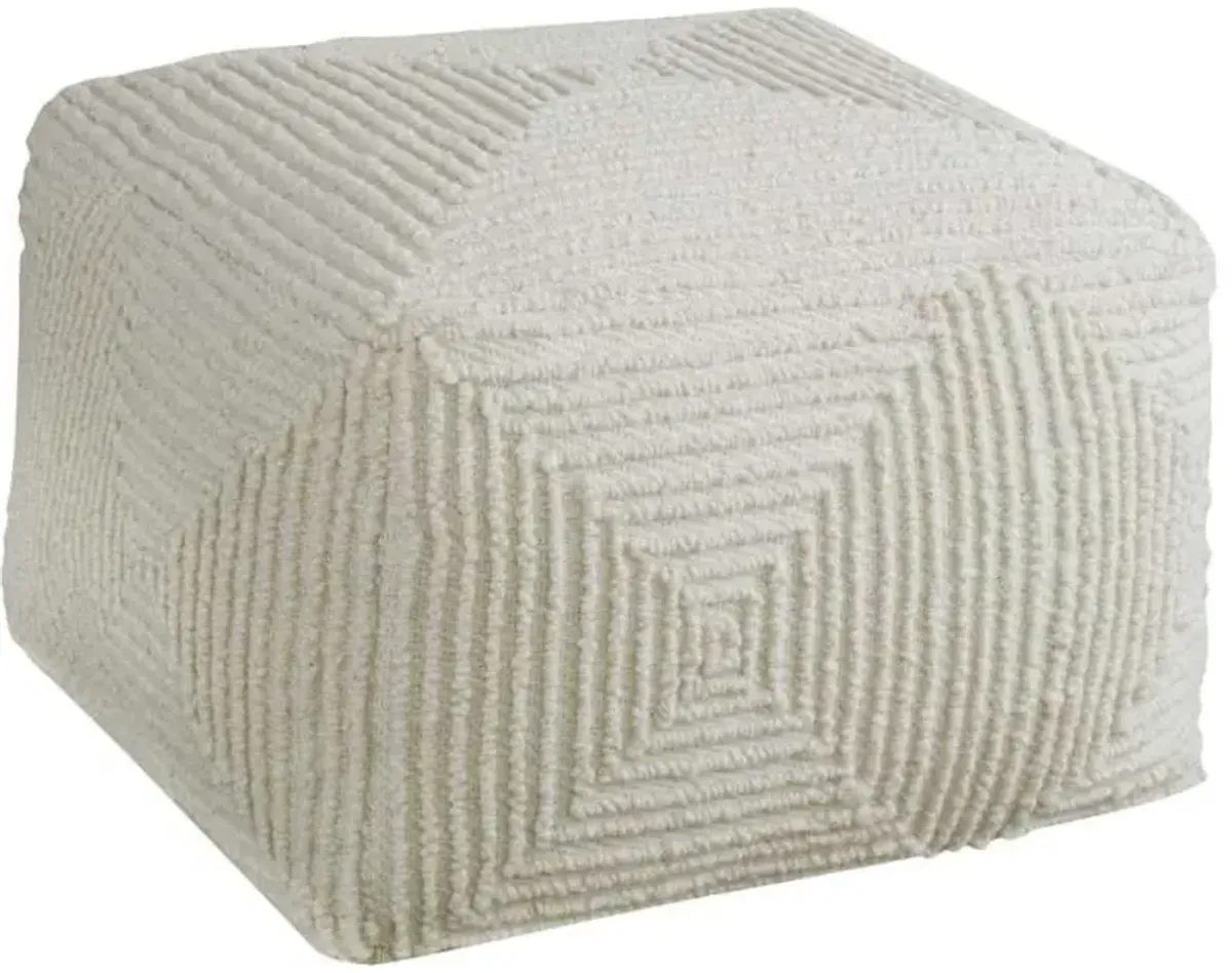 Uttermost Sovanna Soft Ivory Geometric Pouf