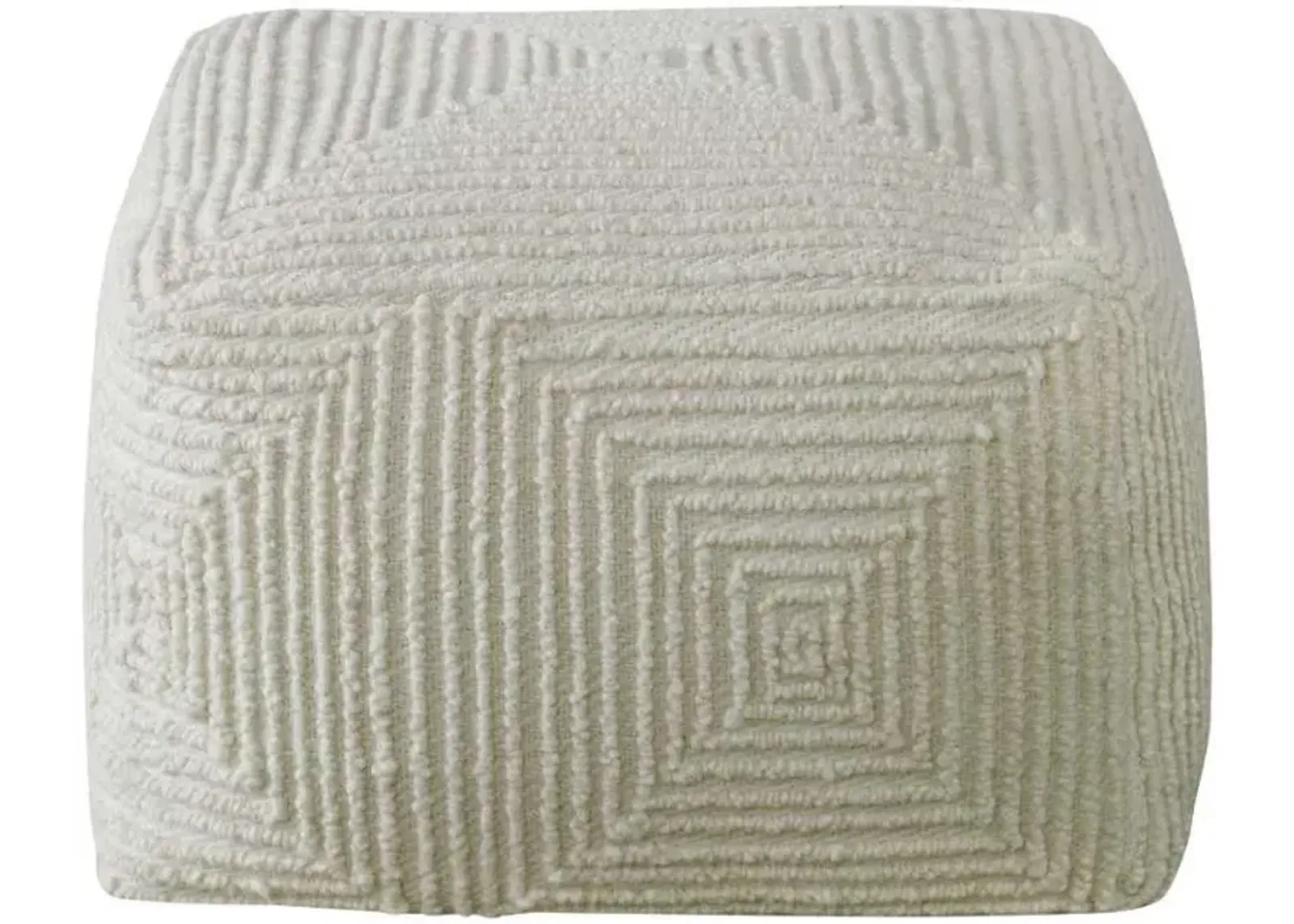 Uttermost Sovanna Soft Ivory Geometric Pouf