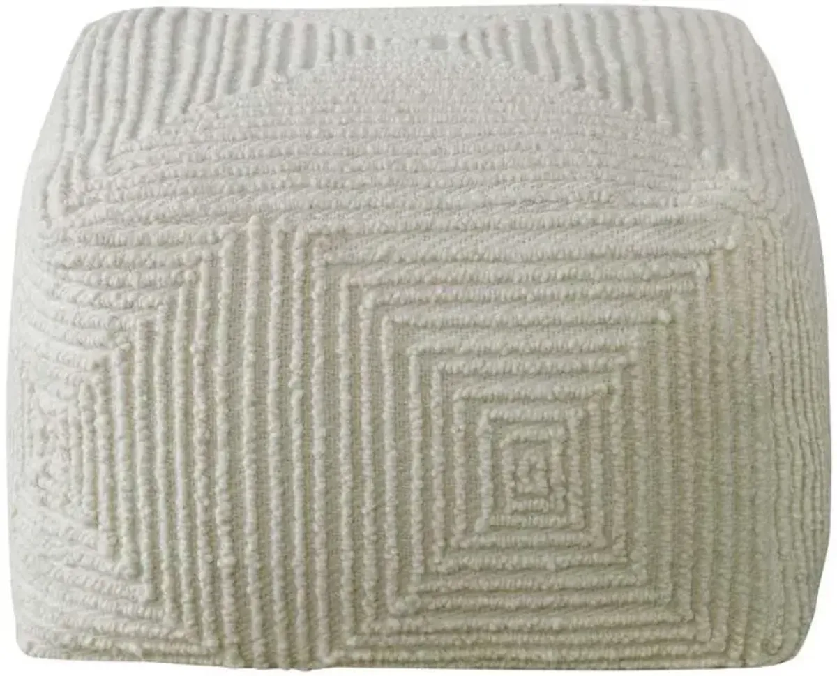 Uttermost Sovanna Soft Ivory Geometric Pouf