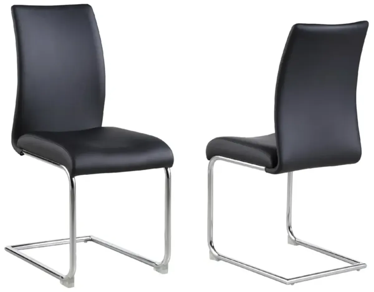 Chintaly Jane Black Contemporary Contour Back Cantilever Side Chair