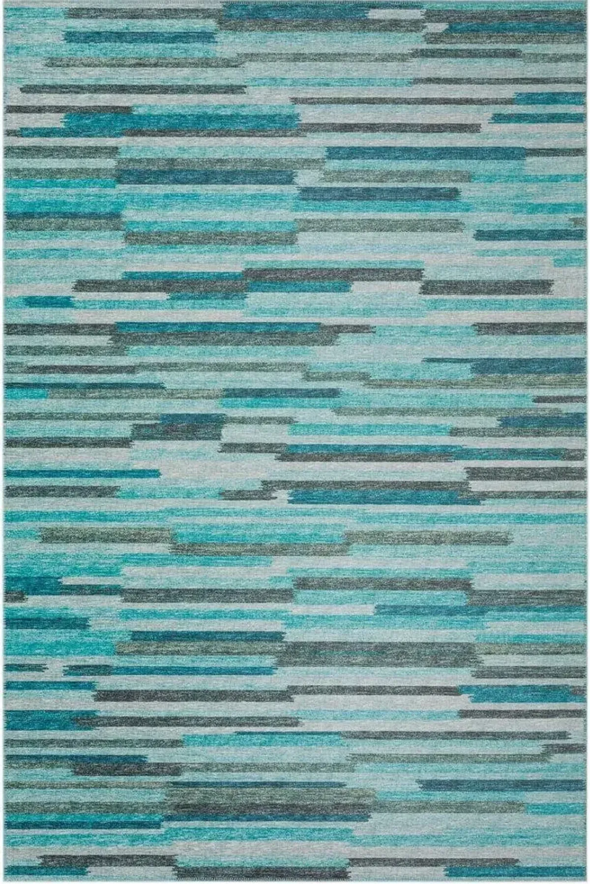 Dalyn Vibrant Aqua Stripes Abstract 5'X8' Area Rug