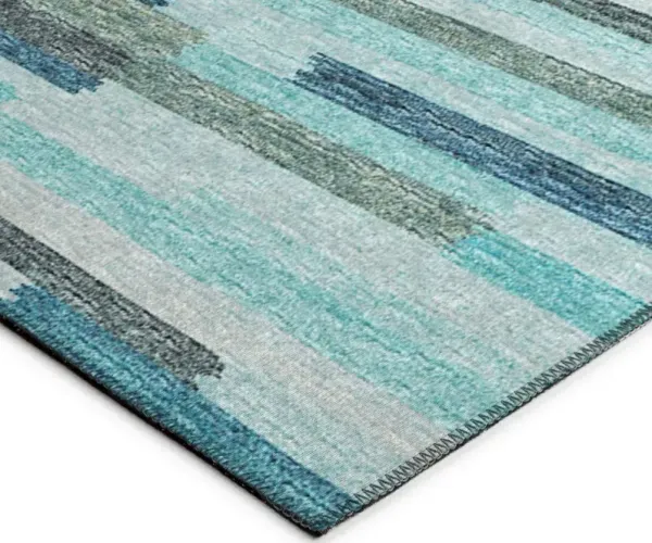 Dalyn Vibrant Aqua Stripes Abstract 5'X8' Area Rug